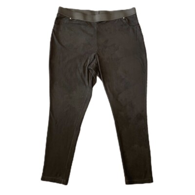 Calvin Klein Women’s Black Faux Suede Velour Skinny Pants Leggings XL