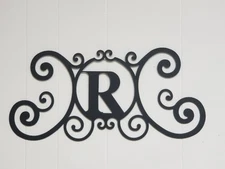 Iron Letter R Door Monogram Wall Decoration Plaque Metal Art Initial 2mm thick