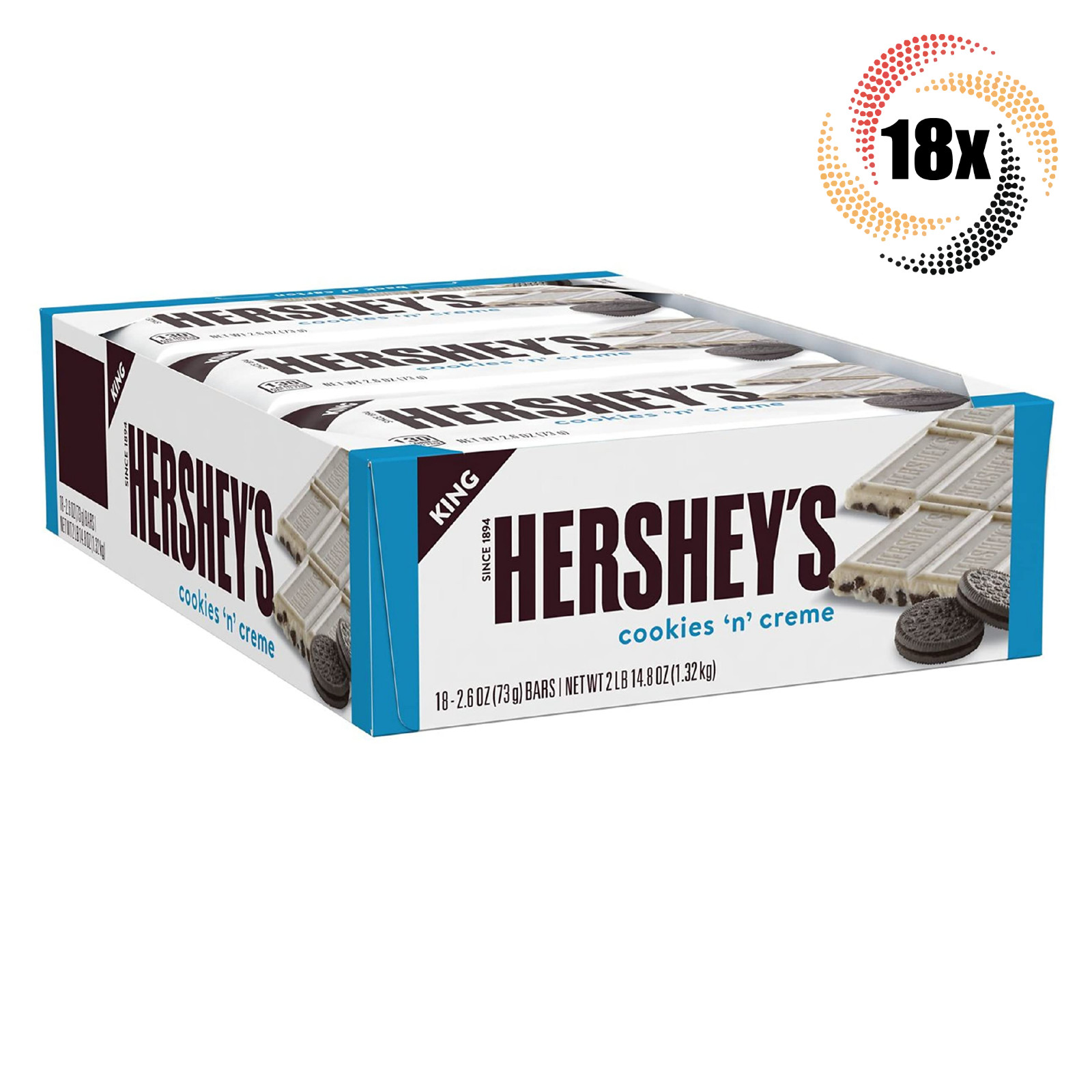 Полная коробка из 18 батончиков печенья Херши со вкусом сливок и конфет королевского размера 26 унции 11990₽
