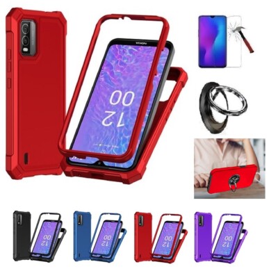 Phone Case for Nokia C210, Full Body TPU Cover Case + Ring/ Tempered Glass