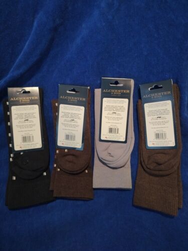Pick 3 Alchester Luxury Dress Sock Brown Black Grey Red Mens Large Shoe 9-11.5 - Picture 2 of 2