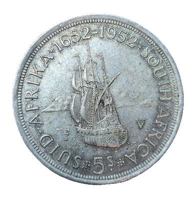1952 South Africa 5 Shilling Silver Coin | eBay