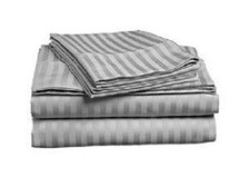 King Silver / Light Gray Stripe Sheet Set 1000 Thread Count 100 Egyptian Cotton