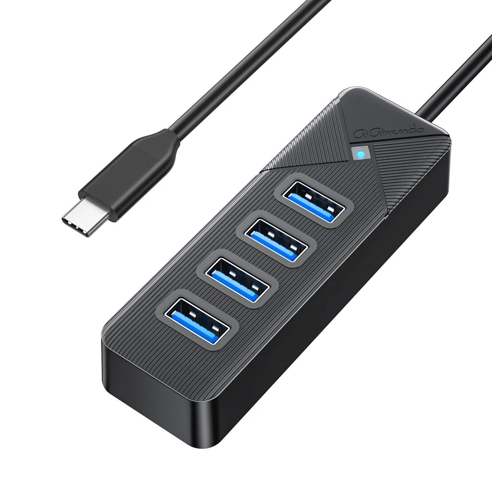 USB 3.0 HUB Verteiler Splitter Adapter Super Speed Datenhub 4 Port für Laptop PC