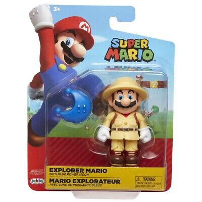 World Of Nintendo Explorer Mario W Blue Moon 4 In Action Figure