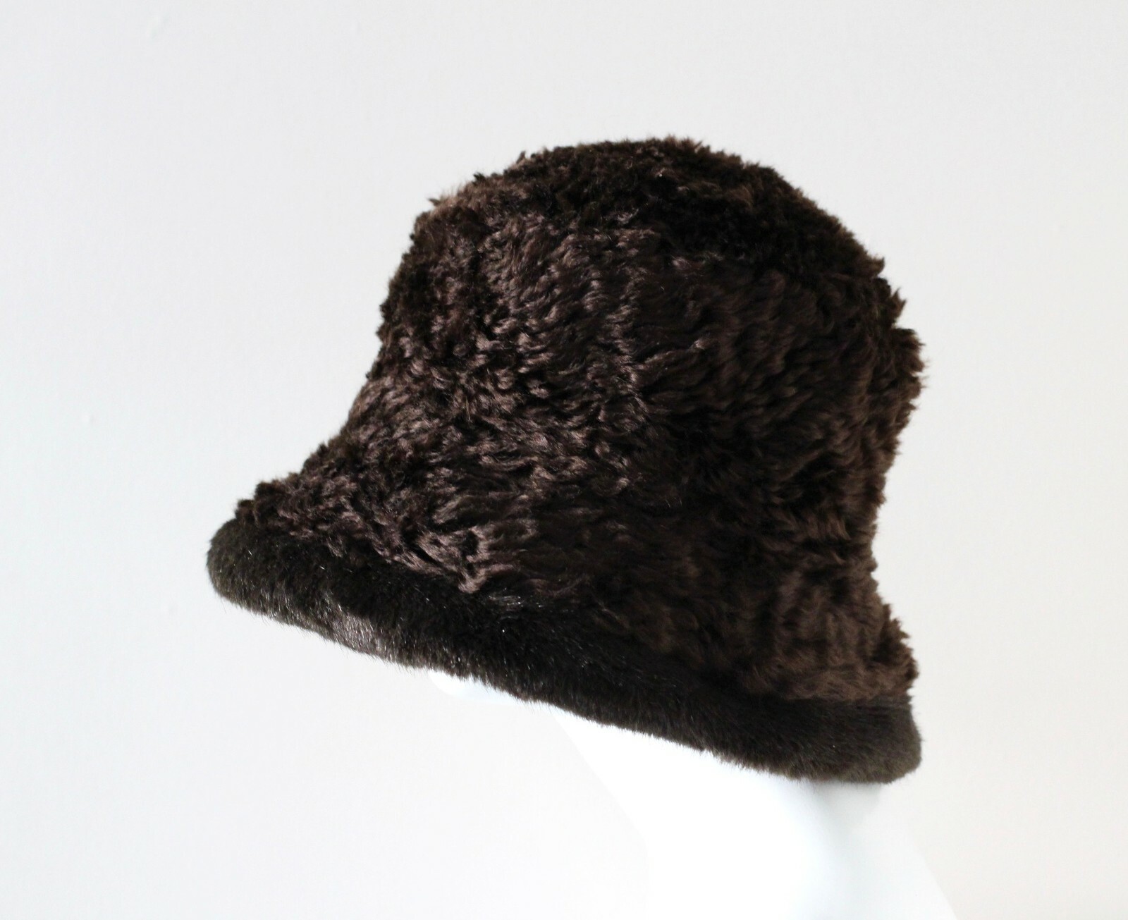 PHILIP TREACY brown faux fur sheepskin mink winter bucket hat unisex 59 image 3