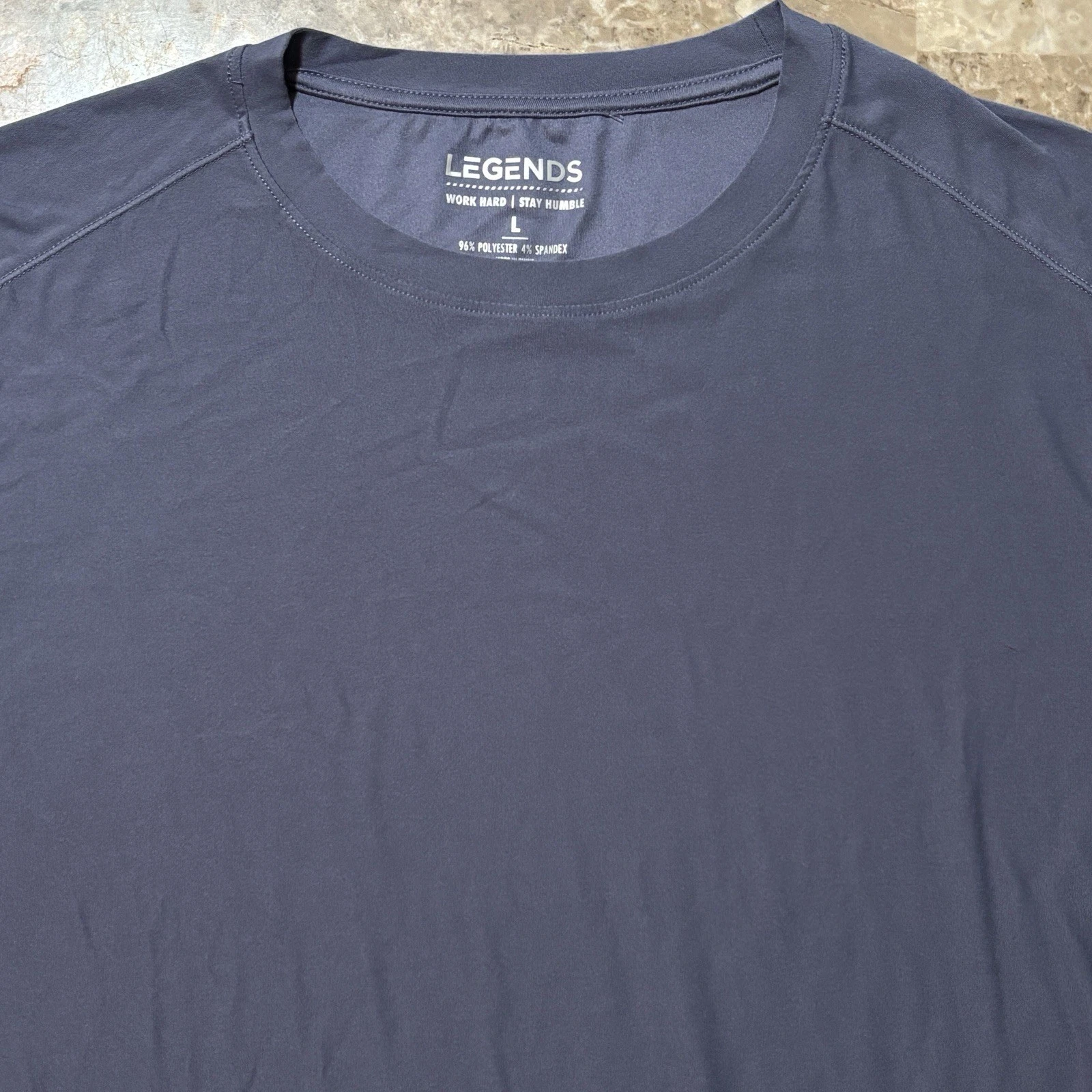 Legends Aire Shirt Mens Large Blue Performance Short Sleeve Tee Gym Running