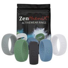 Silicone Rings Premium Flexible Wedding Bands Value 5 Pack Work Sports Gym 8.7mm