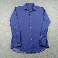 HUGO BOSS Shirt Mens 41/16 Polka Dot Slim Fit Stretch Button Front Long Sleeve