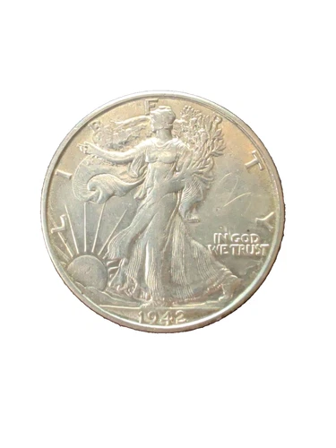 1942-S Walking Liberty Half Dollar - AU (About Uncirculated) - 90% Silver