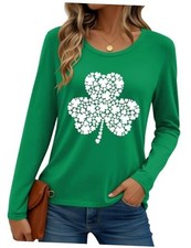 St Patrick's Day Shirt Women: Lucky St Patty's T-Shirts Shamrock Large Green5