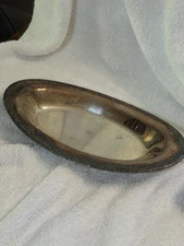 vintage silver-plated oval serving platter, likely International Silver Company.