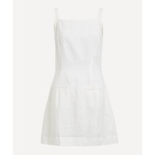 NWT Reformation Phillipa Linen Dress Size 10 White Minidress with Pockets