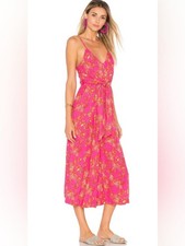 Free People Hot Tropics Pink Combo Sleeveless Jumpsuit Misses Size 0