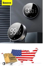Baseus LED Digital Kitchen Timer Magnetic Countdown Clock for Cooking & Study