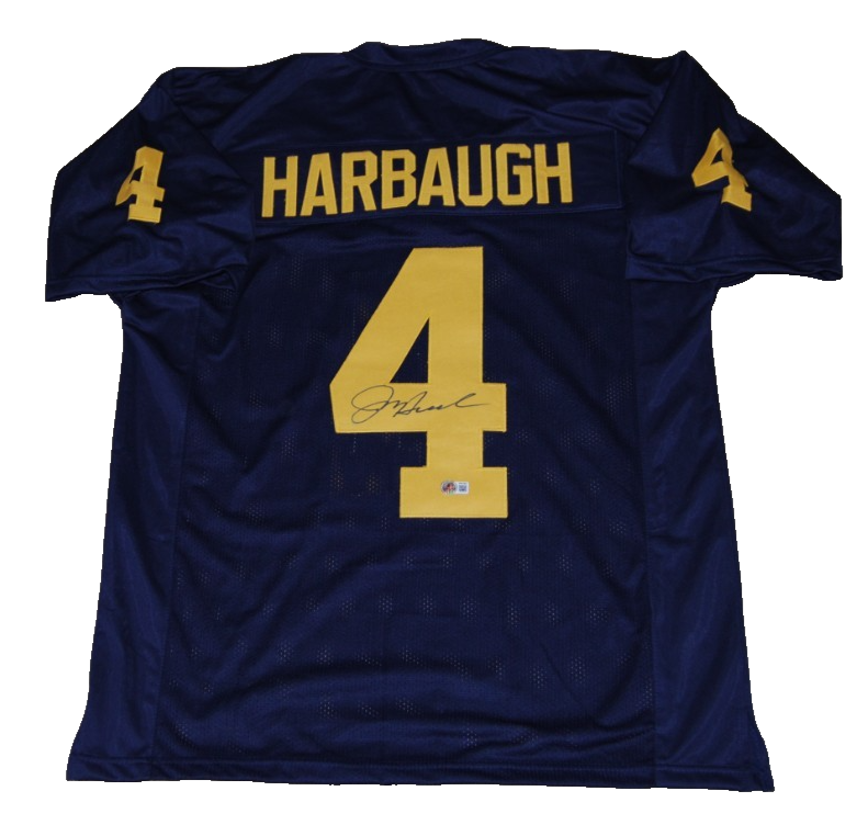 JIM HARBAUGH signed (MICHIGAN WOLVERINES) football jersey BECKETT BAS BW61053 