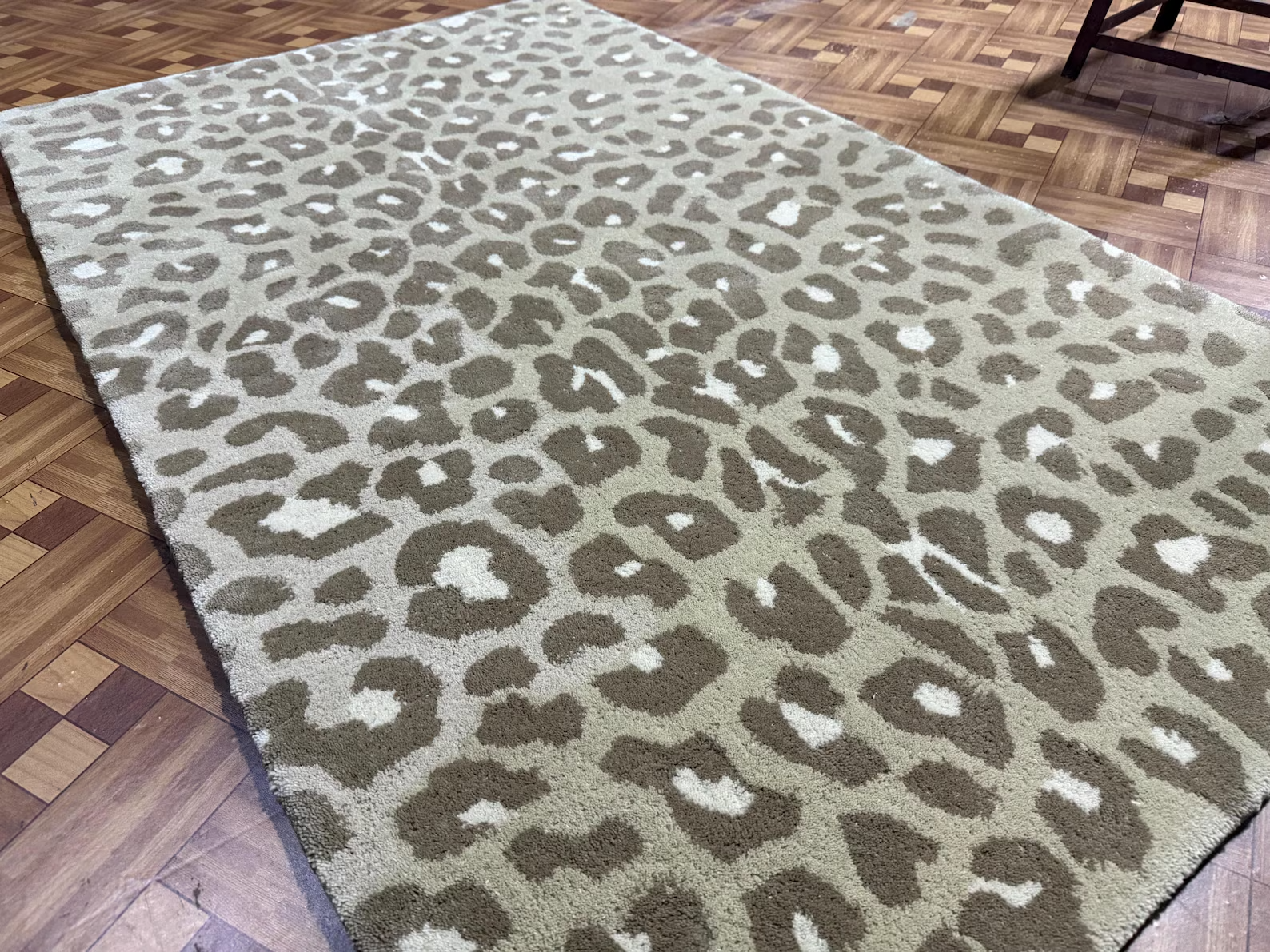 New Luxury Color Leopard Brown Hand Tufted 100% Wool Rug Design Carpet Area Rug