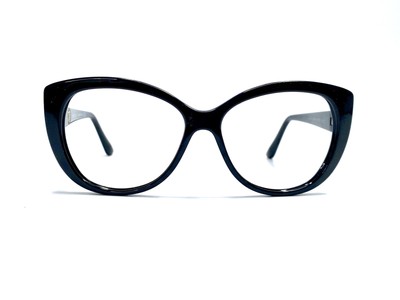 New Bvlgari Black Cat Eye Glasses Gold Accent Italy 8169Q 91/8G 57