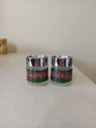 Vintage Coca Cola Salt & Pepper Shakers Glass Stained Glass Style Used VTG 2.75"