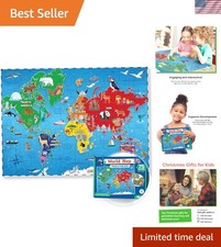 Interactive 75-Piece World Map Puzzle - Fun Educational Toy for Young Explorers