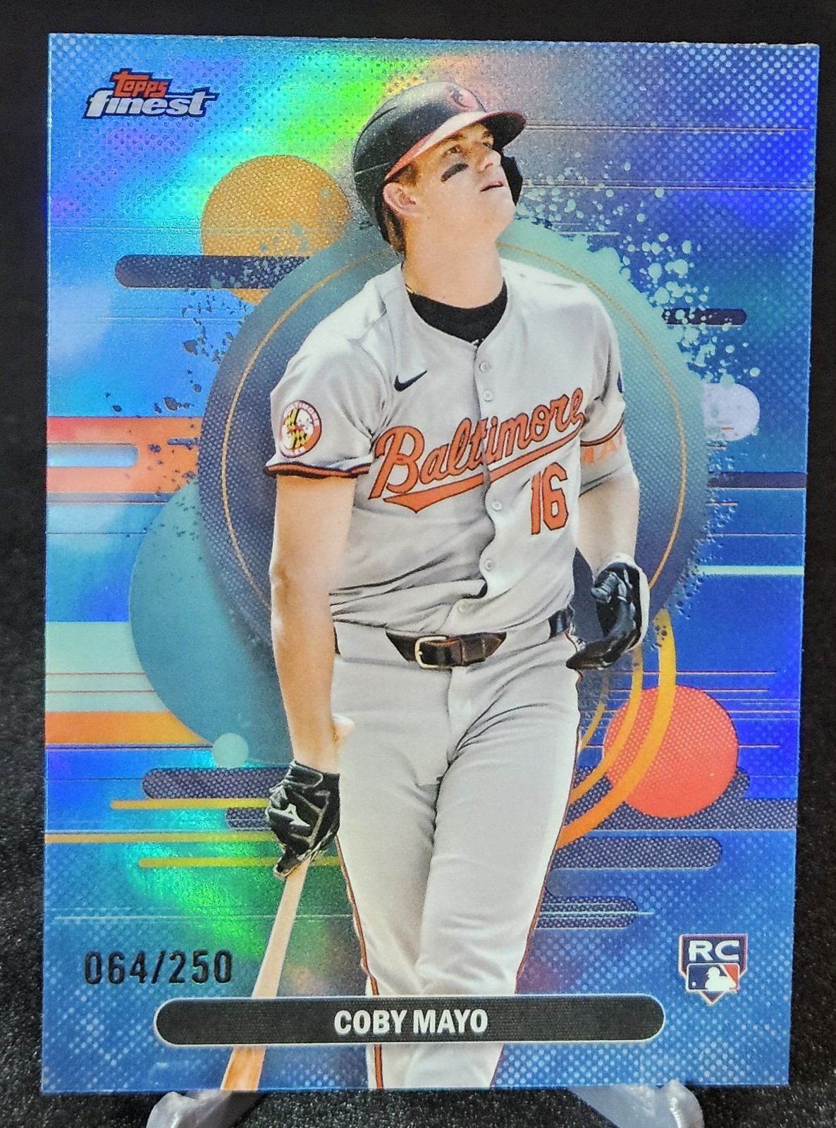 2025 Topps Finest - Uncommon Coby Mayo #188 Sky Blue Refractor /250 (RC)