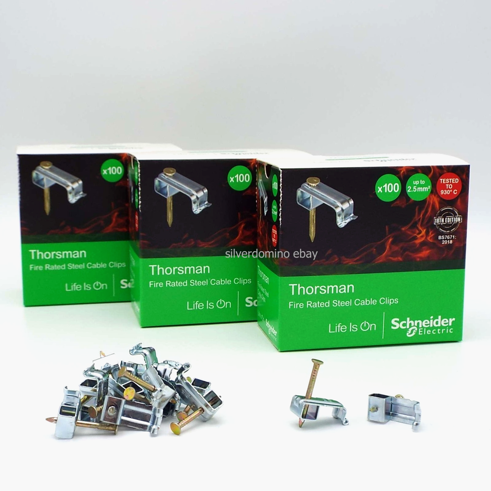 300 x Schneider Thorsman Fire Rated Cable Clips T&E 1.0mm – 2.5mm² • ISM99955