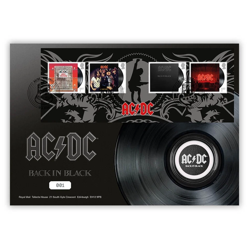 AC/DC  'Back In Black' Stamps & Medal Cover from Royal Mail - Image 2 of 4