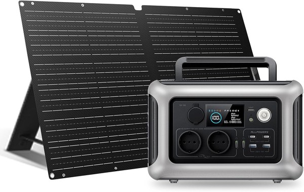 Allpowers R600 Tragbare Powerstation Mit 100W Solarpanel, 299Wh Solargenerator-image