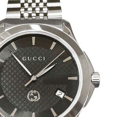 Gucci G Timeless Stainless Steel Quartz Watch 38mm Black Dial