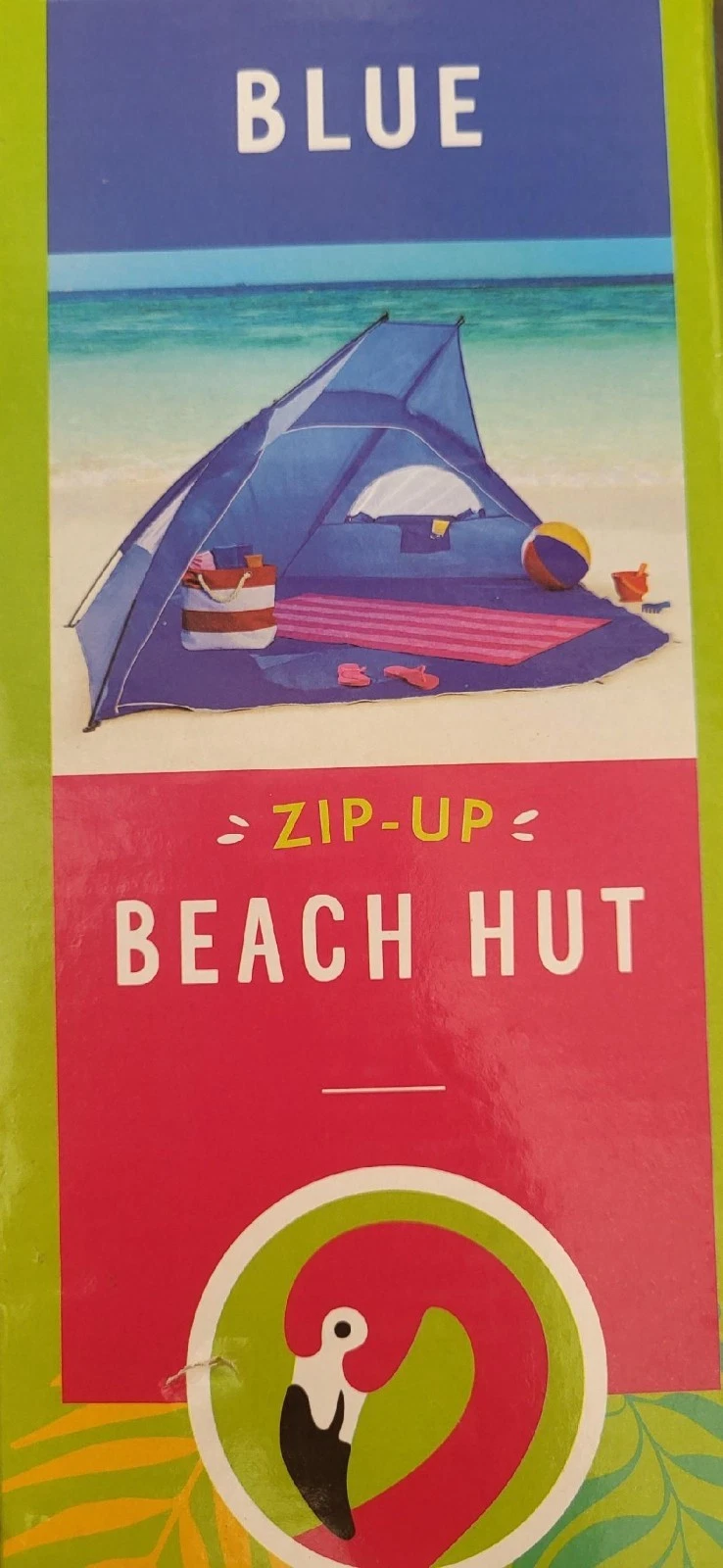 Pop Up Zip Up Beach Tent Hut Portable Sun Shade 114" x 52" x 54" + Storage Bag