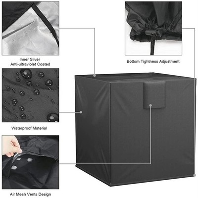 Square Air Conditioner Cover Heavy Duty Central AC Outdoor Waterproof Protector