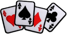 Playing Card Four Aces Poker DIY Applique Embroidered Sew Iron on Patch