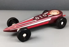 Vintage BSA Boy Scouts Handmade Pinewood Derby Car #010 Purple