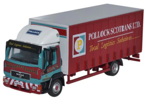Oxford Diecast 76MAN001 MAN L2000 Curtainside Pollock
