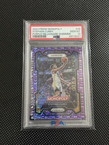 Panini Prizm Monopoly Stephen Curry #23 Purple Millionaire /50 PSA 10 - Warriors