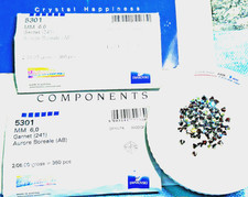 Swarovski 5328 6mm Garnet AB Seal Pack 360pcs Austrian Bicone Rare Crystals