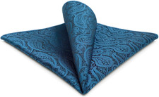 Mens Pocket Square Paisley Multicolor Large for Business Wedding