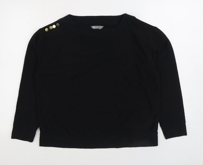 Muskatnuss Damen schwarz Polyester Pullover Sweatshirt Größe 12 Pulli