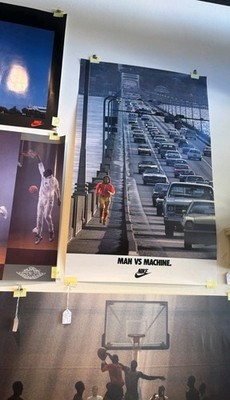 Original NOS 1978 Nike Poster MAN VS MACHINE. 22 X 36 Never Rolled
