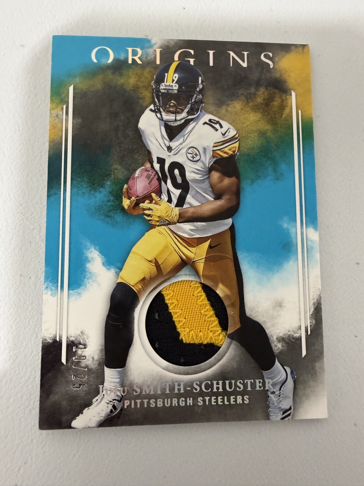 JuJu Smith-Schuster Panini Origins Rookie Patch Relics #RPJJ Turquoise