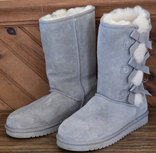 KOOLABURRA BY UGG VICTORIA TALL CINDER SUEDE FUR WOMEN'S BOOTS SIZE 6 37