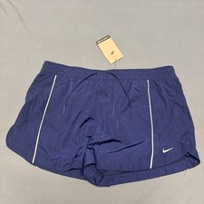 New Nike Standard Fit Mid Rise 2 In Length Mesh Training Shorts Men s Large Blue