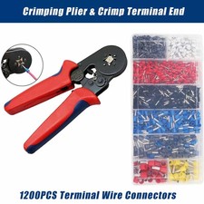 Ferrule Crimping Tool Kit Self Adjustable Wire Crimper Pliers 1200pcs Terminal