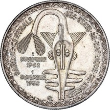 [#1166936] West African States, 5000 Francs, 1982, Silver, AU, KM:11