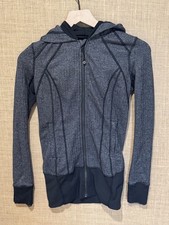 Lululemon Herringbone Full Zip Hoodie Jacket Charcoal Black Women's Size 2