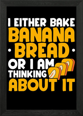 Gerahmtes Wandbild Poster Leinwanddruck Bild Bananenbrot Bäckerei