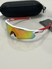 Oakley Radar EV Patn OO9208 Sunglasses White  Red Feet Red Polarized