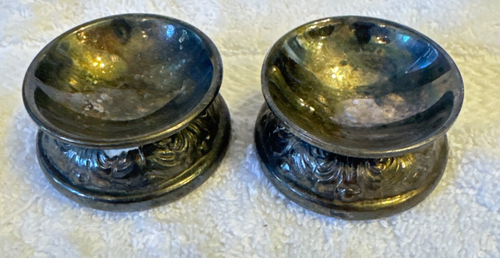 Antique Silver Open Salt Cellar AS PRESENTED ON AN ART NOUVEAU VICTORIAN TABLE
