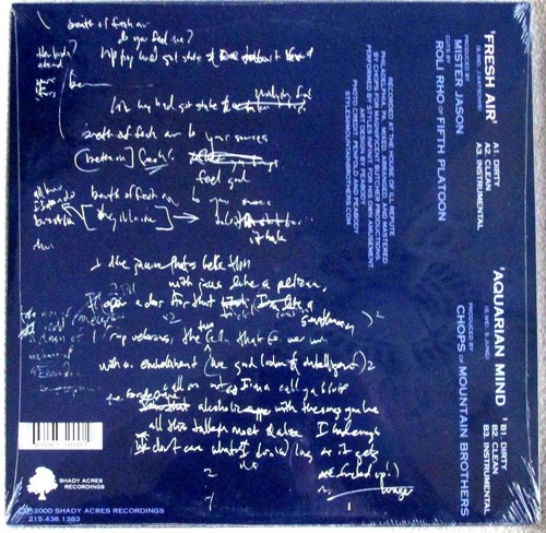 Styles Infinite Fresh Air / Aquarian Mind 2000 Shady Acres HIP HOP SS 12" Single - Picture 2 of 2