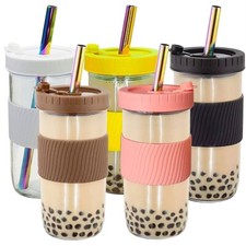 24oz Water Cup Set Wide Mouth Cold Iced Office 730ml Bottles Jar Coffee Storage
